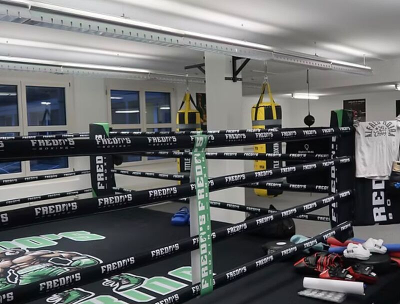 Ring und Boxsäcke in der Halle Dietikon